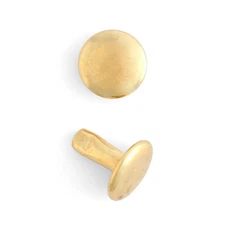Double Cap Rivets Solid Brass Small 100 Pack 1379-11 