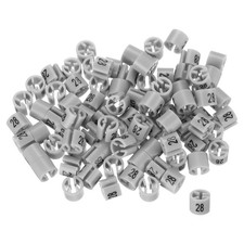 Clothes Hanger Marker Number 28 Fits 3.5mm Rod Oyster Grey Coding 100 PCS