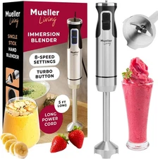 Mueller Immersion Blender Handheld - 8 Speed Stainless Steel Electric Hand... 