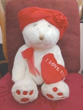 Valentines Day - Vintage 1990's Fukei Oxford Products I Love You Plushy Bear