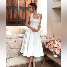 New House Of Cb Loulou Ivory Halter Neck Midi Dress