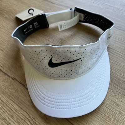 Nike Ace Visor Size M/L Dri-Fit ADV White Black Tennis Golf  Visor FD6443-100