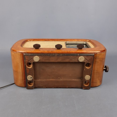 Radio D’epoca Philips B.481 N. 33837 A Valvole Legno Radica Noce Vintage 1950 - Imagen 9 de 17