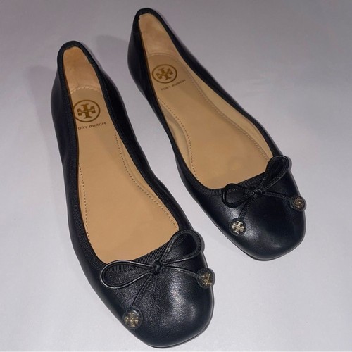 Tory Burch Laila Driver Ballerinas Damen Größe 7,5 schwarz Schleife adrett Büro - Bild 2 von 10