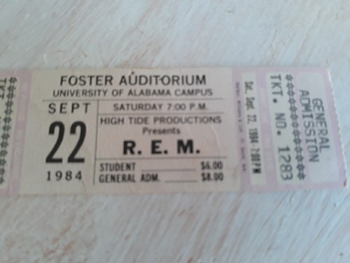 Biglietto concerto R.E.M Stub 22 settembre 1984 Università dell'Alabama Campus. RARO. Vintage - Foto 3 di 7