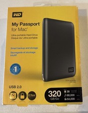 Western Digital My Passport Mac Portable External Hard Drive 320GB Capacity USB