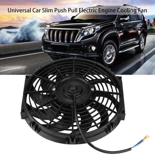 ༝12 Inch Car Slim Push Pull Electric Engine Cooling Fan 12V With Mounting Kit - Afbeelding 6 van 12