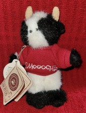 2002 Boyds BessaMae mini-plush cow w/ red swe...