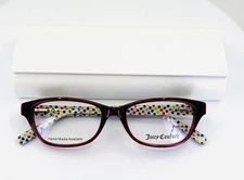JUICY COUTURE JU118 0ETH Burgundy Womens Semi Cat Eye Eyeglasses 51-16-135 B:32