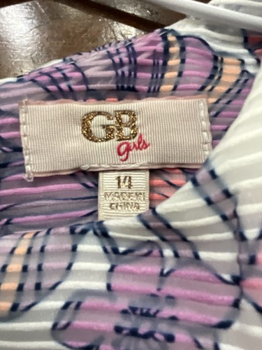 GB Girls Spring Summer Dress Lavender Floral Overlay Lined Big Girls Size 14 - Picture 4 of 5