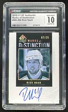 2010-11 SP Authentic Marks of Distinction #MD-RN Rick Nash Auto /25 CGC 10