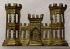 Civil War US Army Corps Of Engineers 3-D Gold-Tone Castle Hat Pin 2” Wide
