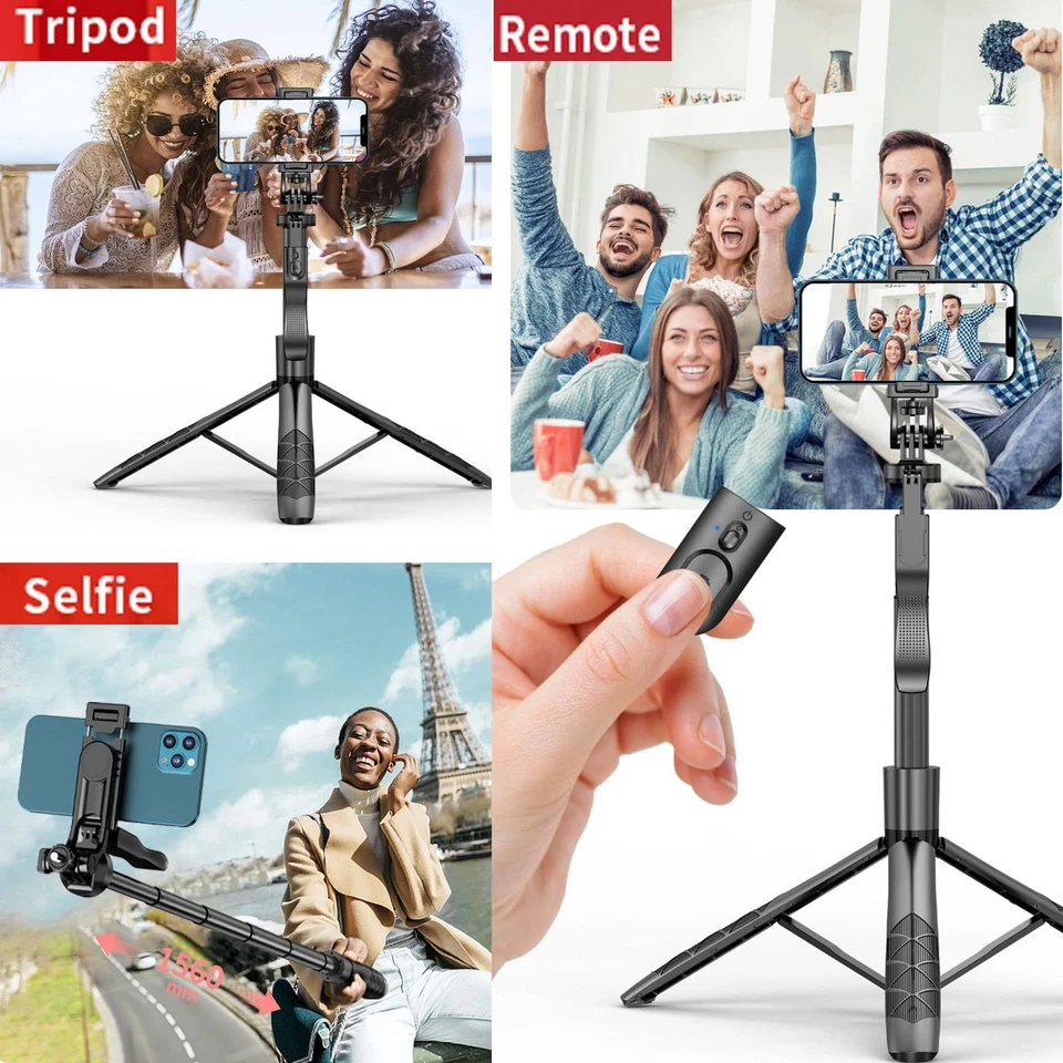 Selfie Stick for iPhone 60" Selfie Stick Tripod with Remote/Travel Tripod for... - Image 3 of 4