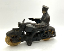 T 59 Antique Cast Iron Policeman Motorcycle Toy