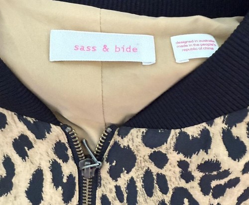 NWOT SASS & BIDE "Rising Sun" Leopard Print Bomber Jacket - Size 12 - $490 - Picture 8 of 9