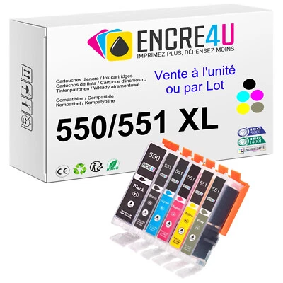 PREMIUM - Cartouches d'encre compatibles avec Canon Pixma ( série 550 551 XL )