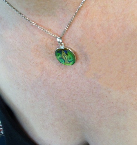 NEW MOOD Color Changing Ichthus Jesus Fish Y2K Hippy Boho 16” Choker Necklace - Picture 12 of 18