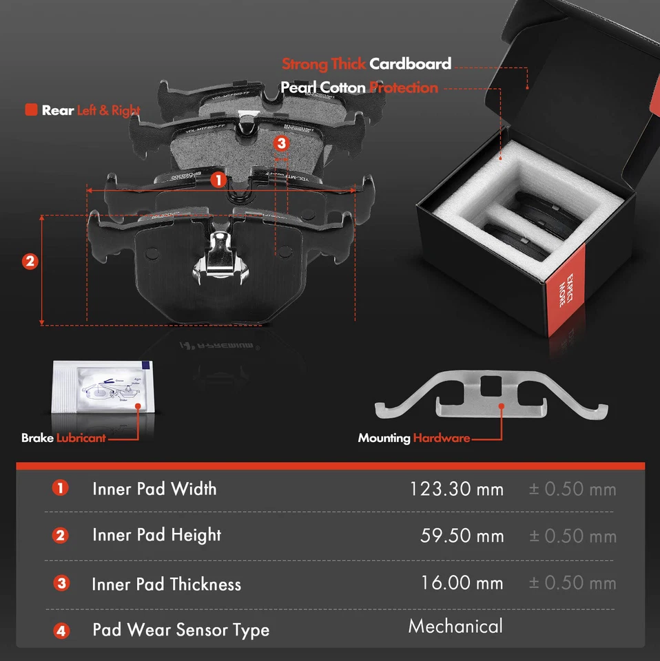 12 piezas rotores de freno de disco delanteros y traseros y pastillas de freno para BMW X5 2002 2003 2004-2006 Foto 4 de 4