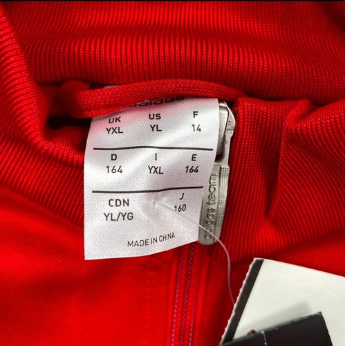 Adidas Youth Condivo 14 Soccer Jacket Size Large Red Zip Up Long Sleeve - Picture 10 of 11
