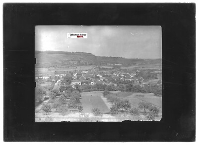 Plaque De Verre Photo Ancienne – Positif Noir Et Blanc 13x18cm, Village Moselle