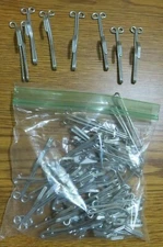 (46) Vintage 3 Inch Slip-On Steel Drapery Curtain Hooks 1/2" DROP Pinch Pleat