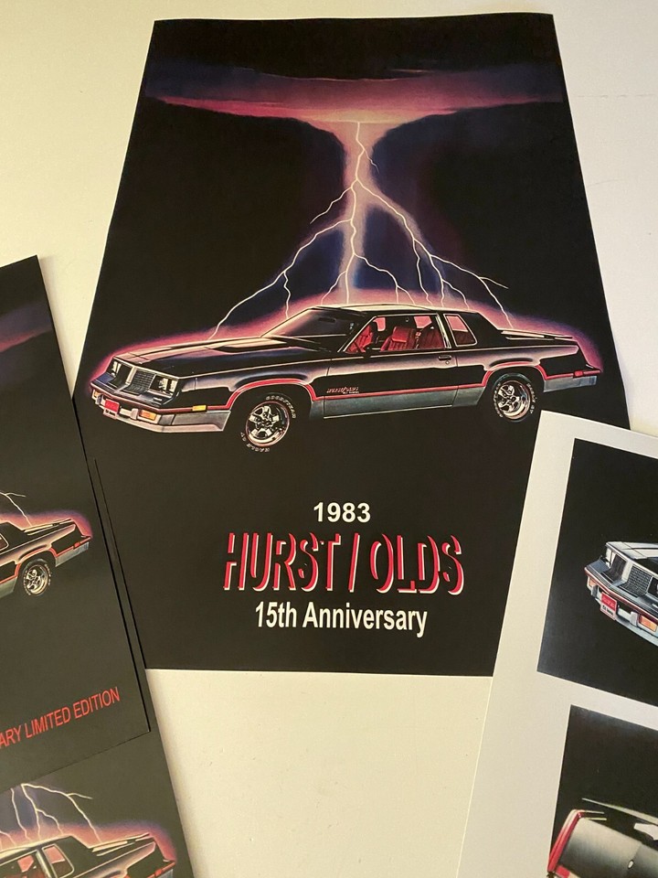 LOT OF 4 OLDSMOBILE 1983 HURST OLDS DEALER POSTER 18x28 - 16x20 - 2 ...