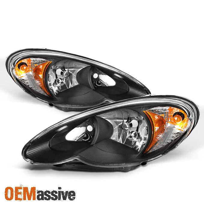 Faros de repuesto negros para Chrysler PT Cruiser Fit 06-10 L+R Foto 2 de 4