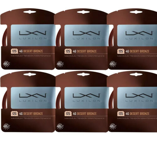 6 Sets of Luxilon 4G Desert Bronze 17 Gauge 1.25mm Tennis String Set