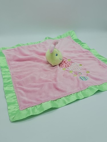 Mary Meyer Baby Lovey Security Blanket Pink Green Caterpillar 16" X 16" - Picture 6 of 10