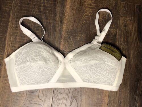 Soutien gorge sans fil vintage Gelmart style Cross Your Heart dentelle florale pointue 38C