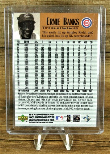 1999 Upper Deck Century Legends Ernie Banks #38 Chicago Cubs Card - Picture 4 of 4