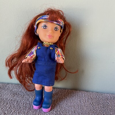 2003 Kid Kore Red Head Girl Doll In Blue & Rainbow Dress - Vintage Kid Kore Doll