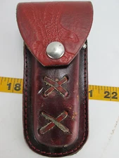 Genuine Leather Sheath for approximately  5" knife Eagle Embossed T