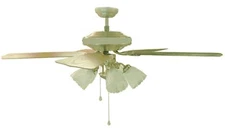 Sakura 52" 220-240 Volt Ceiling Fan 220/240V Polished Brass 5 Blades 4 Lights