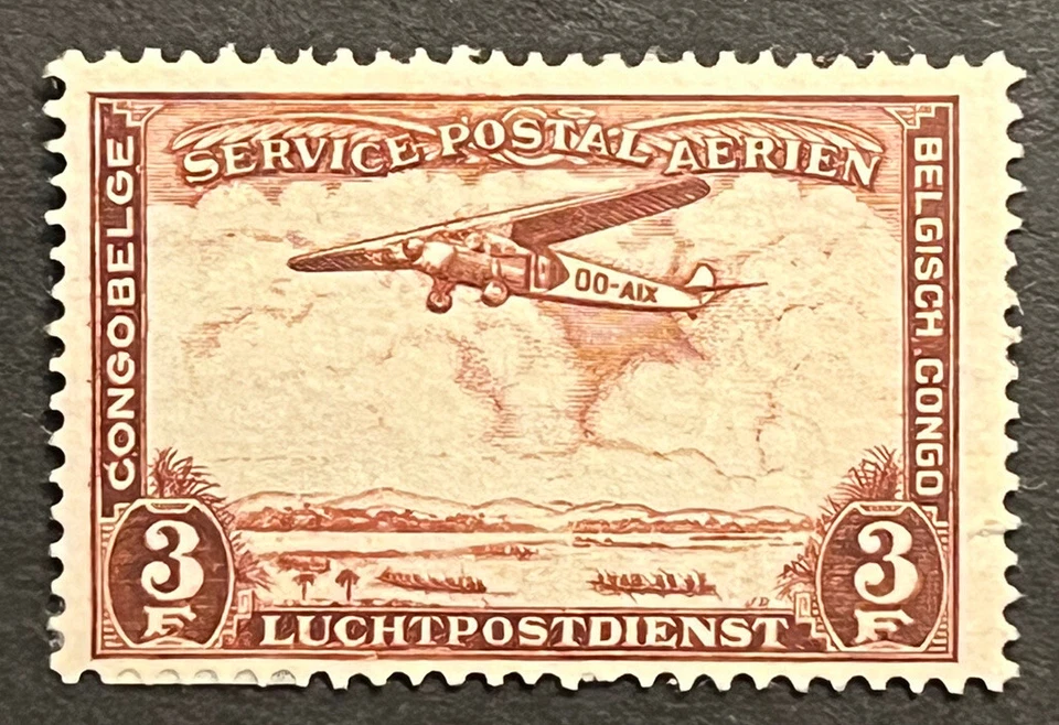Sellos de viaje: estampillas de correo aéreo del Congo belga como nuevas originales con bisagras PR MOGH 3f Foto 2 de 4