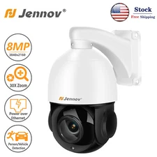 4K 8MP Wired Security Camera PTZ 20x Optical Zoom POE Dome Outdoor Audio