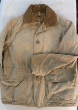 VINTAGE 60's JC Higgins Jacket Duck Canvas Hunting Coat Game Bag Button Closure