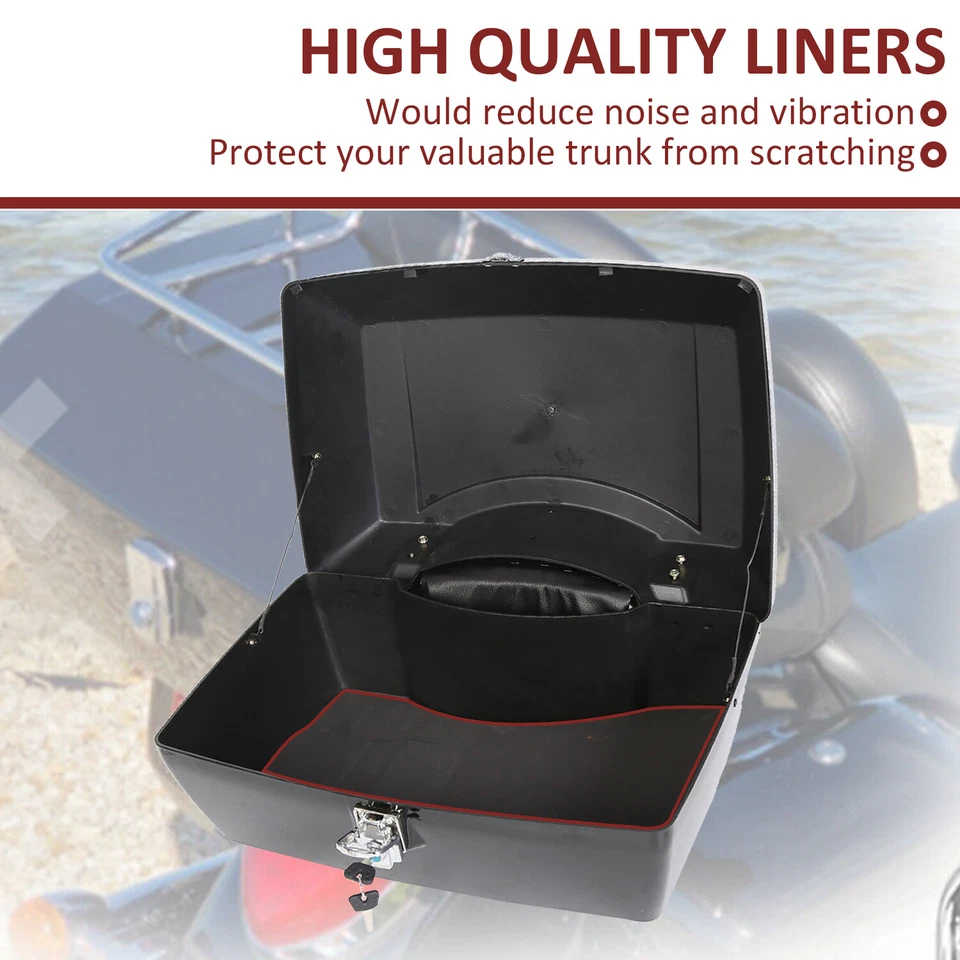 For Harley Motorcycle Saddle Bags & Luggage Trunk w/ Backrest Top Luggage Rack - Изображение 4 из 4