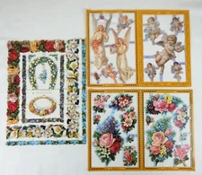 20 Mamelok Press England Die Cut Sheets Florals, Angels A59, A60, A88, A91, A92