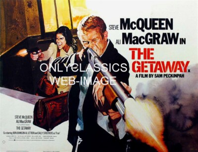 STEVE MCQUEEN SEXY ALI MCGRAW ''THE GETAWAY'' SHOTGUN 8.5X11 POSTER GREAT GRAPHICS