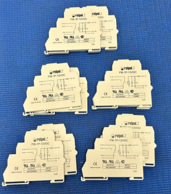 RELPOL P16-1P-12VDC SLIM SINGLE TERMINAL BLOCK RELAY (QTY 10)