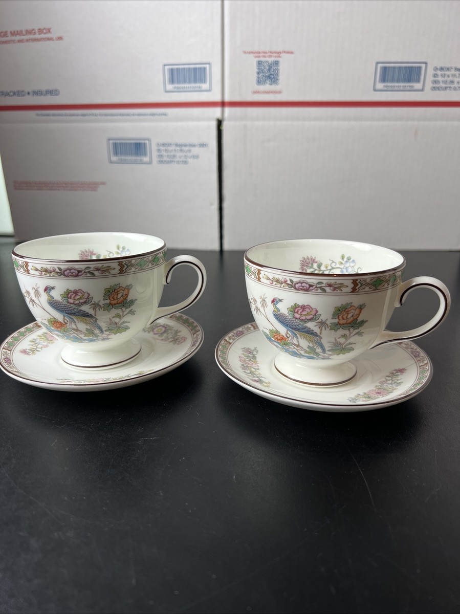 Wedgwood England Bone China Kutani Crane Tea Cup & Saucer (Set of 