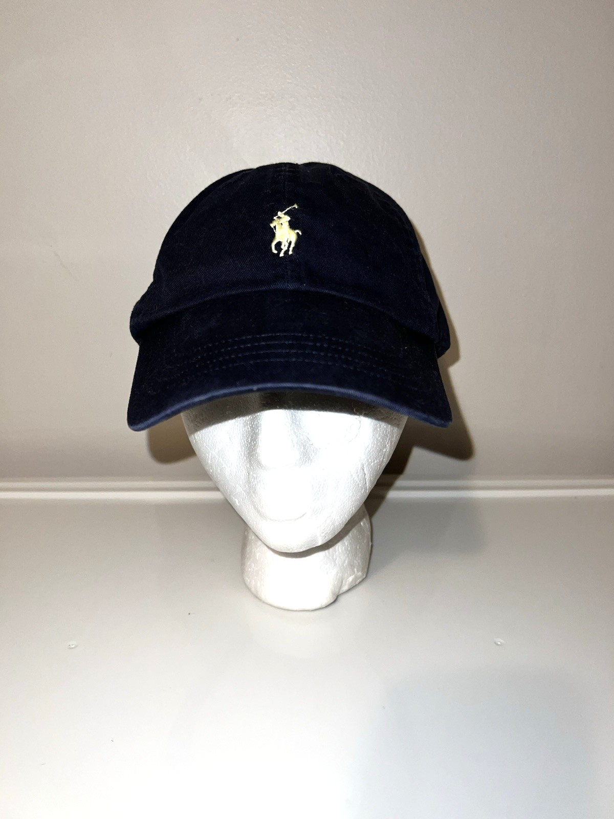 Cappello da baseball POLO RALPH LAUREN adulto regolabile blu navy giallo pony taglia unica