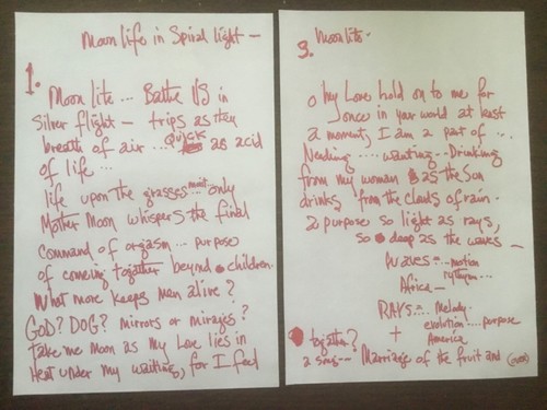 HAND WRITTEN DRAFTS BY JIMI HENDRIX OF ‘MOONLITE’ NEVER RELEASED *Reproduction*