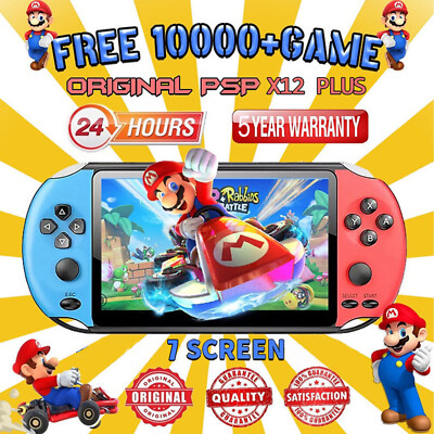 X12 Plus Handheld Spielkonsole 1000+ Spiele 7'' Kinder Video Retro Game Consoles