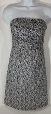 J.CREW Sundress Strapless Gray Pink Floral Print Ruffle Bodice Back Zip Size 2