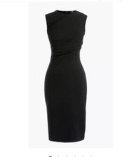 98 . J Crew 365 Ponte Dress. Black Ruched 4 NWT $128