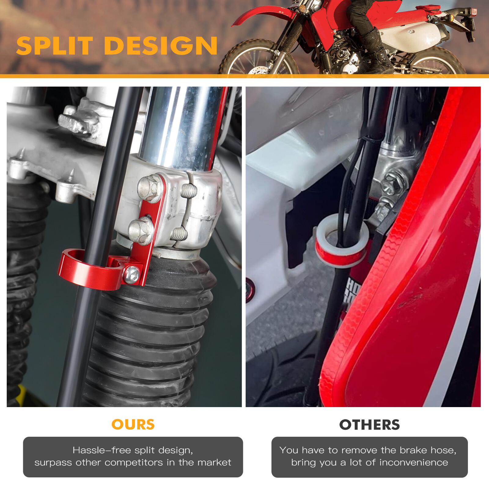 NICECNC Front Brake Line Hose Clamp Cable Holder For Honda XR650L 1993-2024 2025