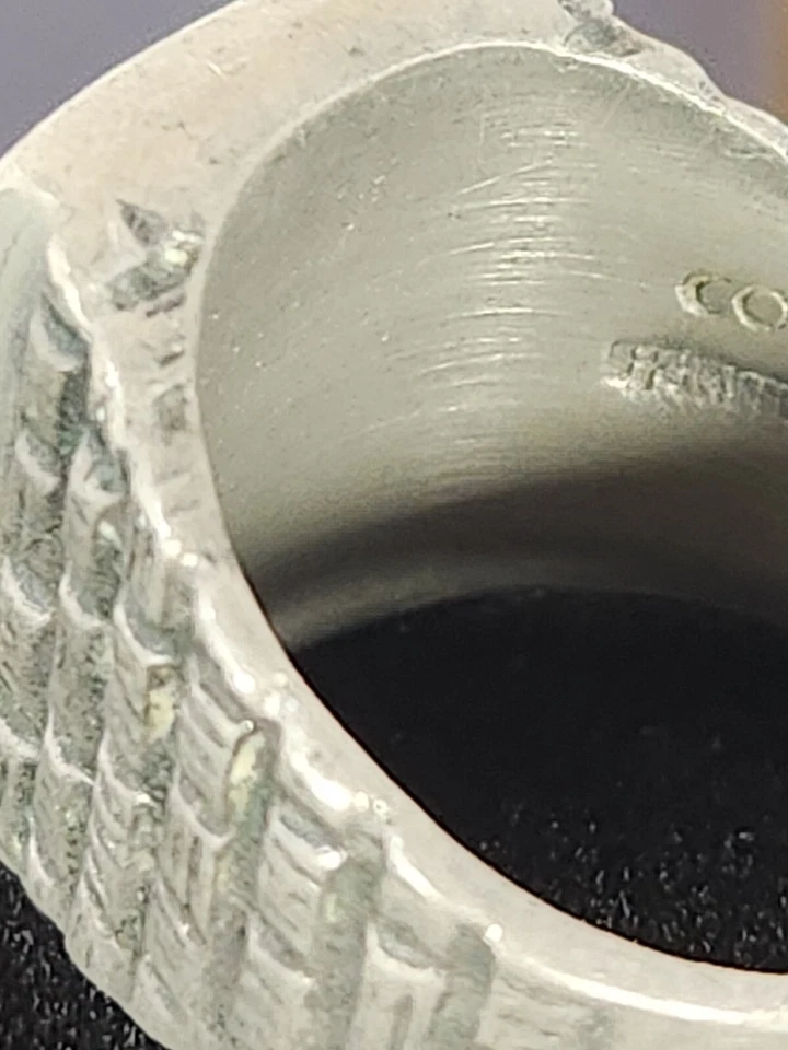 Anillo de colección "Casting On Parade" con incrustación de turquesa del suroeste para hombre-estaño/firmado Foto 4 de 4