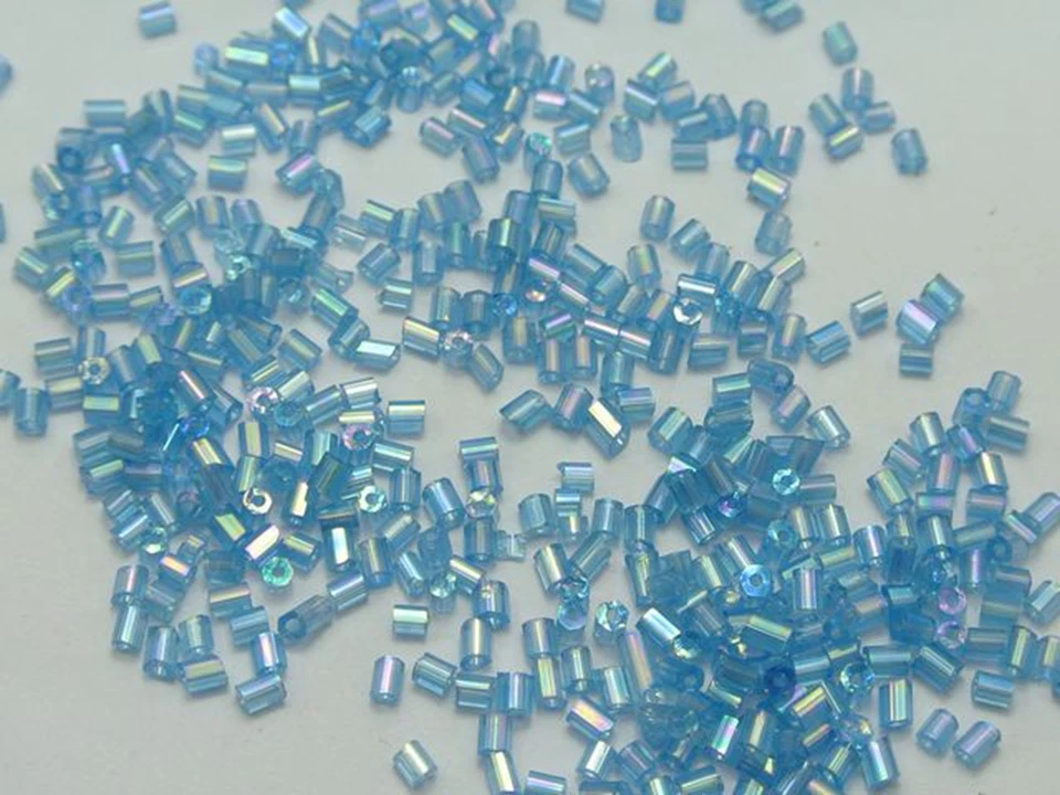 2500 pcs Glass Tube Bugle Beads 2X2mm Transparent AB Color Choice + Storage Box - Image 2 of 4